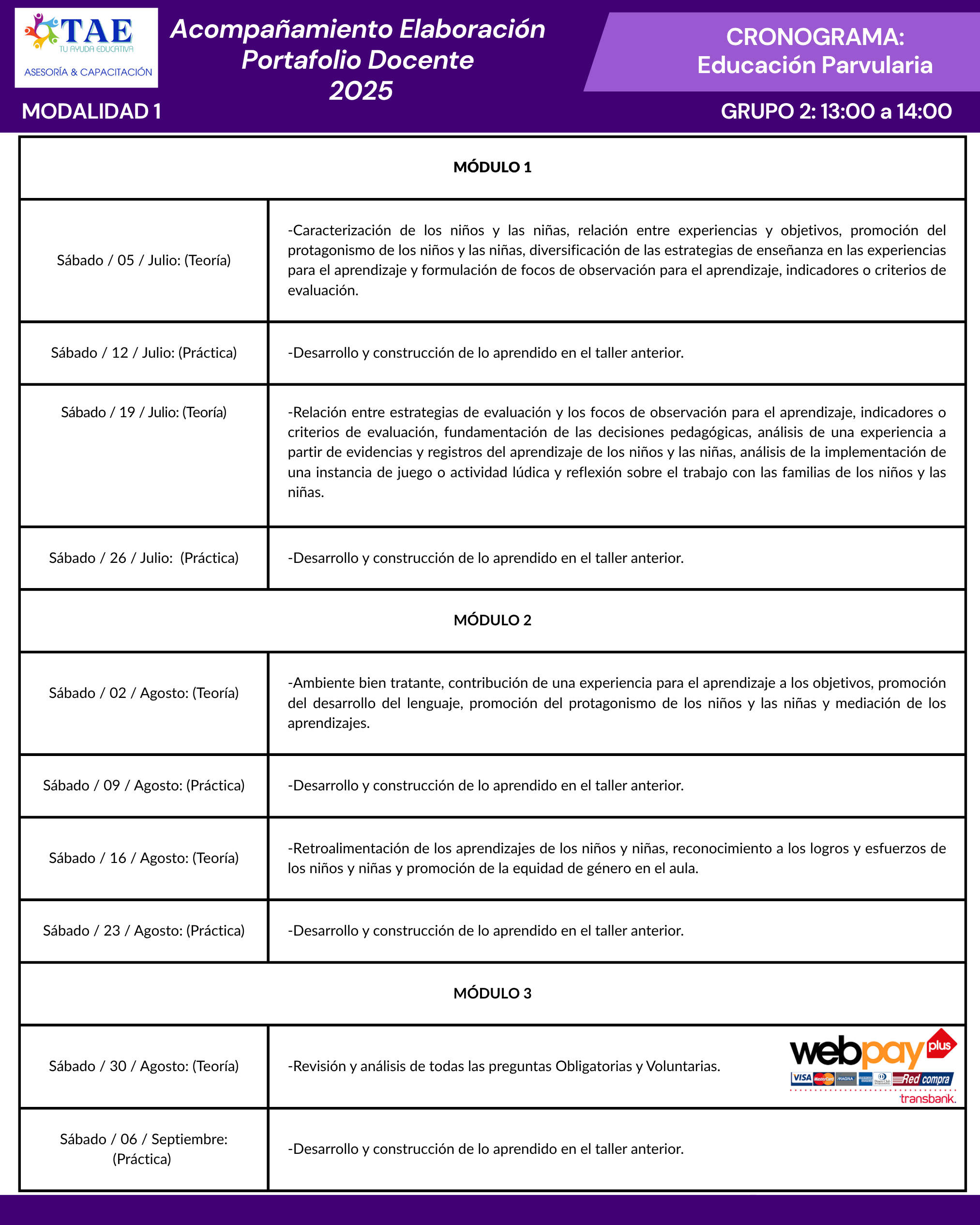 Modalidad 1: 10 talleres virtuales (Capacitación) Grupo 2 - Imagen 2