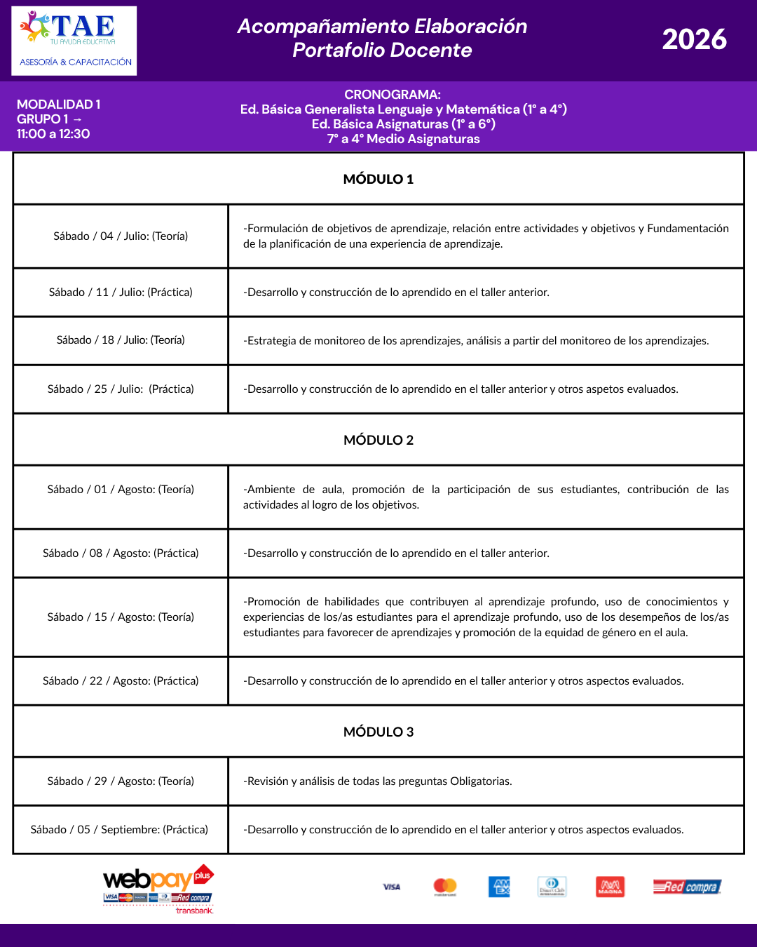 Programa de Acompañamiento - Grupo 1: 10 Talleres Virtuales Teórico/Práctico - Imagen 3