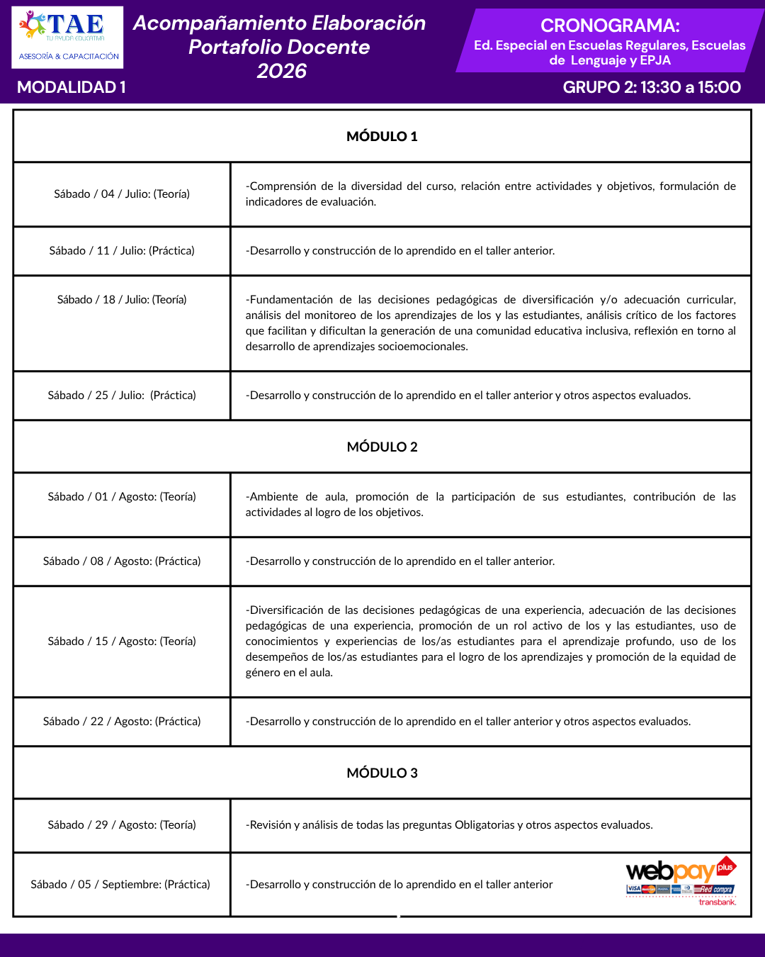 Programa de Acompañamiento - Grupo 2: 10 Talleres Virtuales Teórico/Práctico - Imagen 3